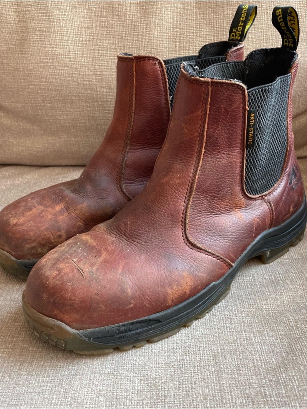 Dr. Martens Industrial Men’s Steel Toe Brown Leather Chelsea Work Boots